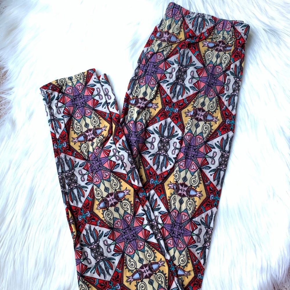 ❤️💗Red + Pink Patterned Leggings💗❤️